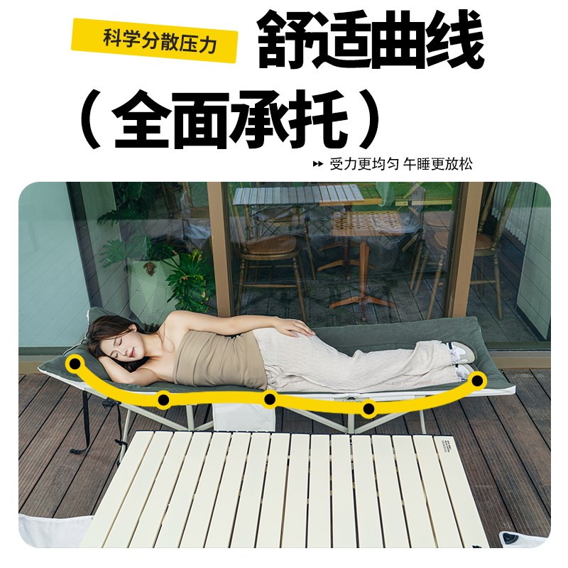 探险者折叠床单人办公室午休床简易便携露营床行军陪护床午睡神器