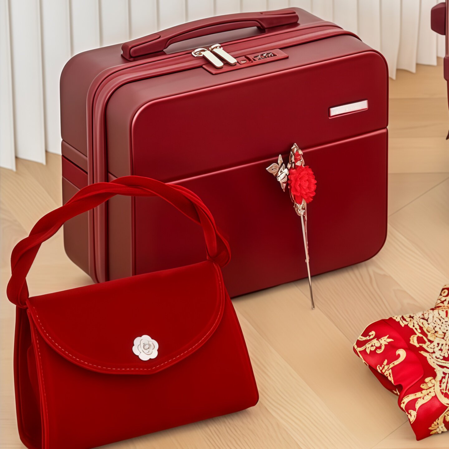 化妆包手提高颜值迷你结婚手拿包密码锁礼品登机箱小箱子13寸轻便