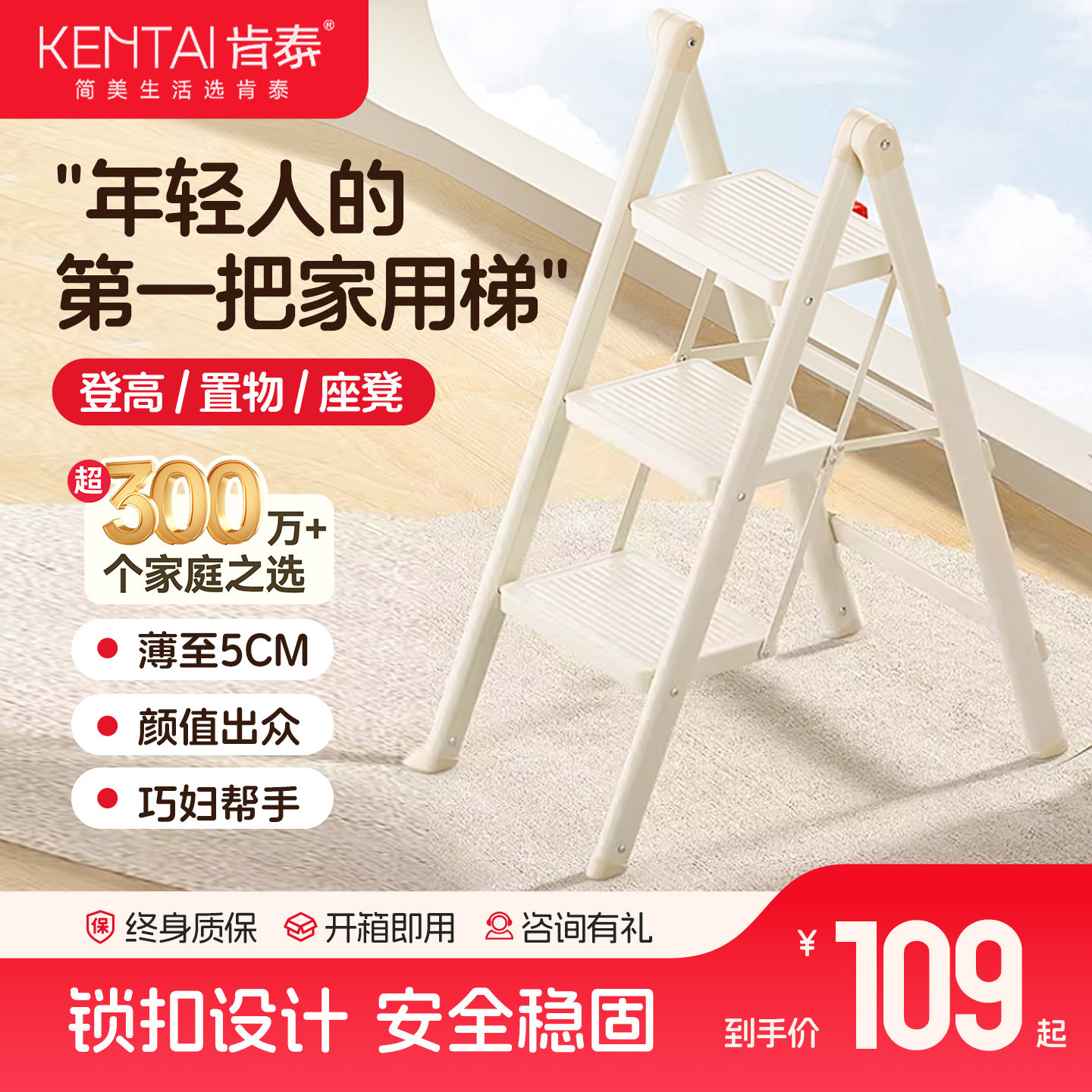 肯泰伸缩两用多功能爬梯