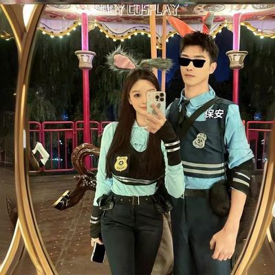 万圣节cos服情侣服饰女生男装穿搭服兔子警官朱迪套装疯狂动物城