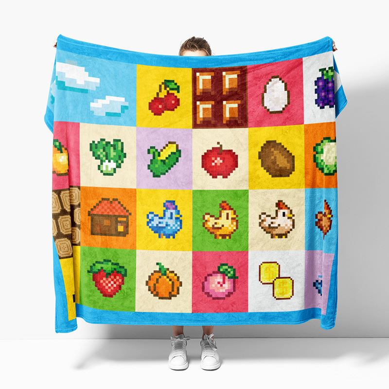 星露谷物语官方周边礼物毯子老乡的毛毯星露谷毛毯披肩空调房盖毯