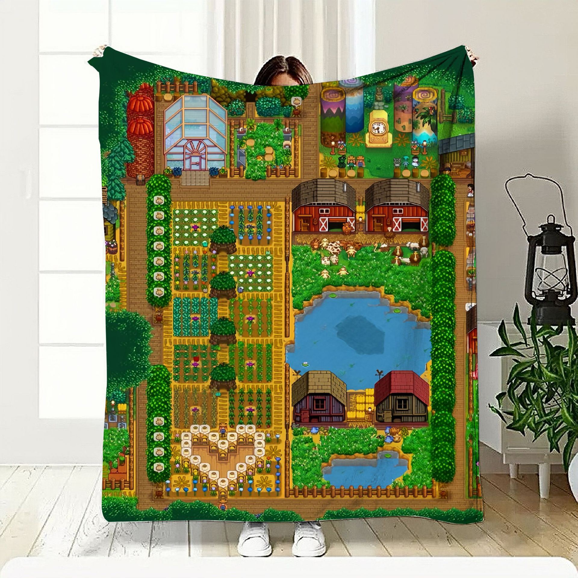 星露谷物语官方周边礼物毯子老乡的毛毯星露谷毛毯披肩空调房盖毯