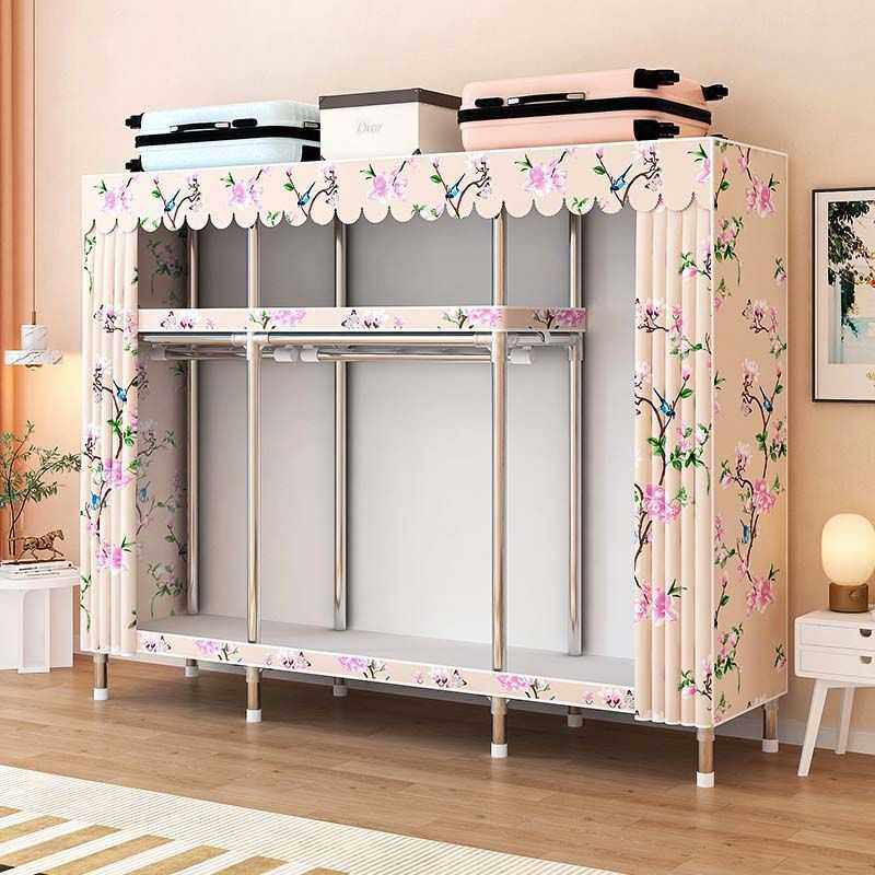 简易布衣柜钢管加粗加固拼装衣橱衣柜收纳架双人卧室家具新款