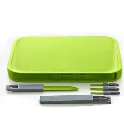 德鲁曼 贝甜组合菜板创意防霉组合家用水果菜板自带刀叉LM-006