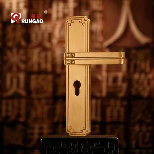 卧室门锁室内静音房门分体锌合金锁黑色卫生间实木门把手家用