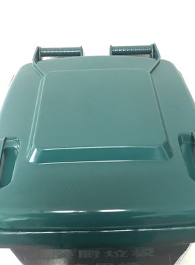 140L升加厚餐厨垃圾桶墨绿色全新料环卫车配套专用U塑料带轮带盖