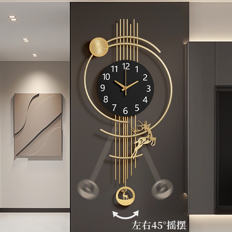 钟表客厅餐厅轻奢现代简约家用装饰挂表新款挂墙时钟大气创意挂钟
