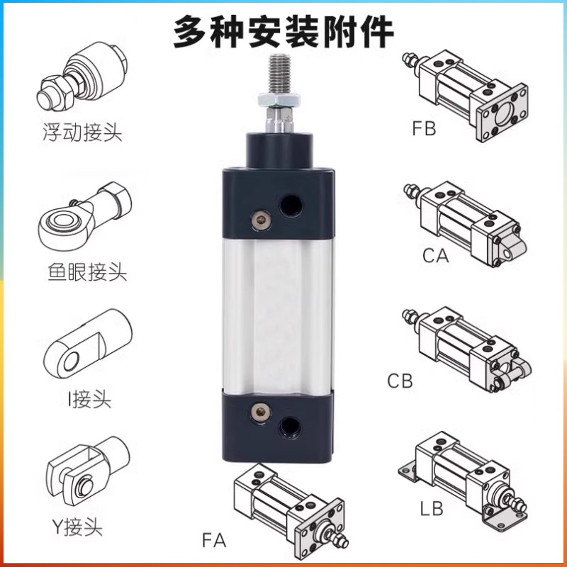 亚德客型标准气缸SAU32X50X75X00X25X75X200x300S N SAUD SAUJ