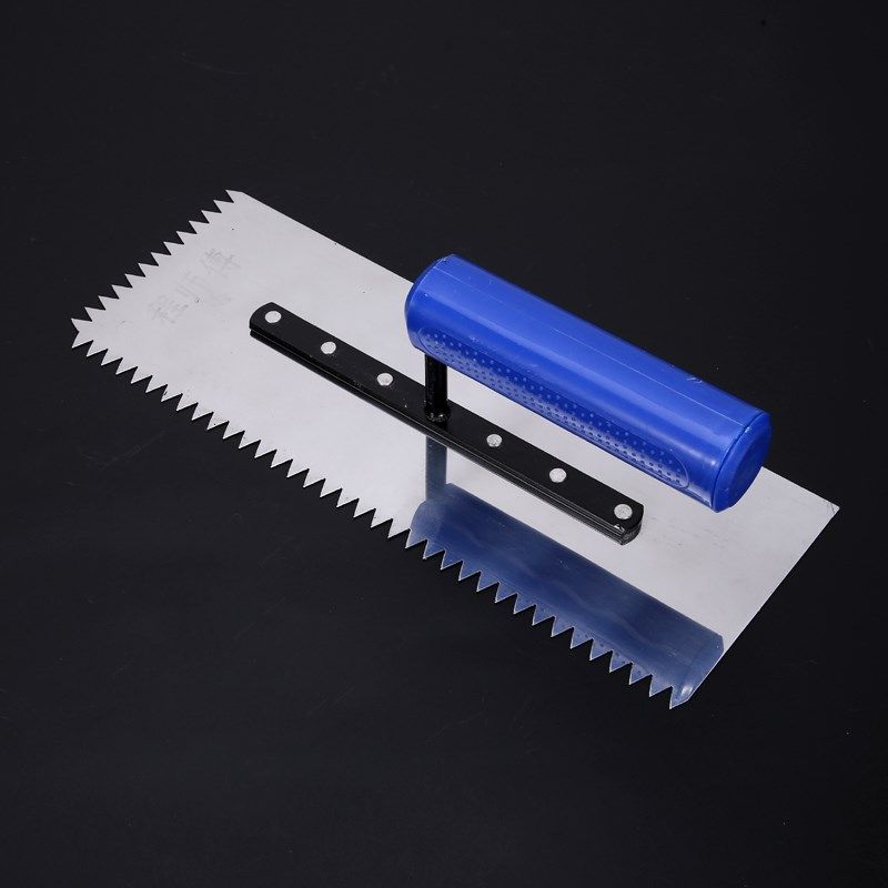 不锈钢抹子带齿抹灰刀泥瓦工抹灰细齿工具抹墙水泥砂浆小齿抹子