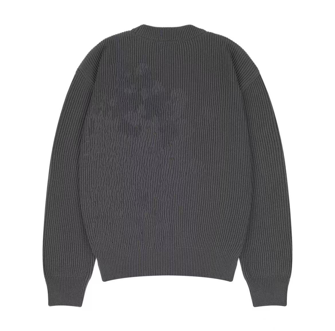 thumbnail for Plum blossom embroidered gray sweater