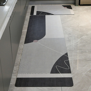 厨房地垫吸水防滑防油可擦免洗浴室卫生间脚M垫硅藻泥门口家用地