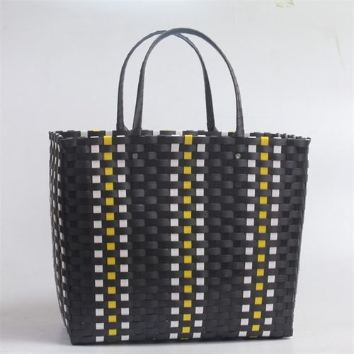 纯手工编织菜篮子包超大s号大容量藤编大号塑料拼色托特包可定制