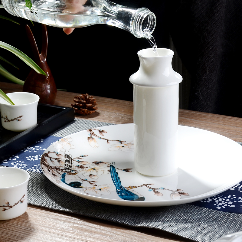 半斤仿古中式黄酒l温酒器热酒器骨瓷烫酒壶陶瓷家用白酒汤酒暖酒