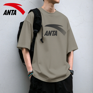 安踏短袖t恤衫男2026新款半袖官方正品透气圆领男士运动休闲上衣