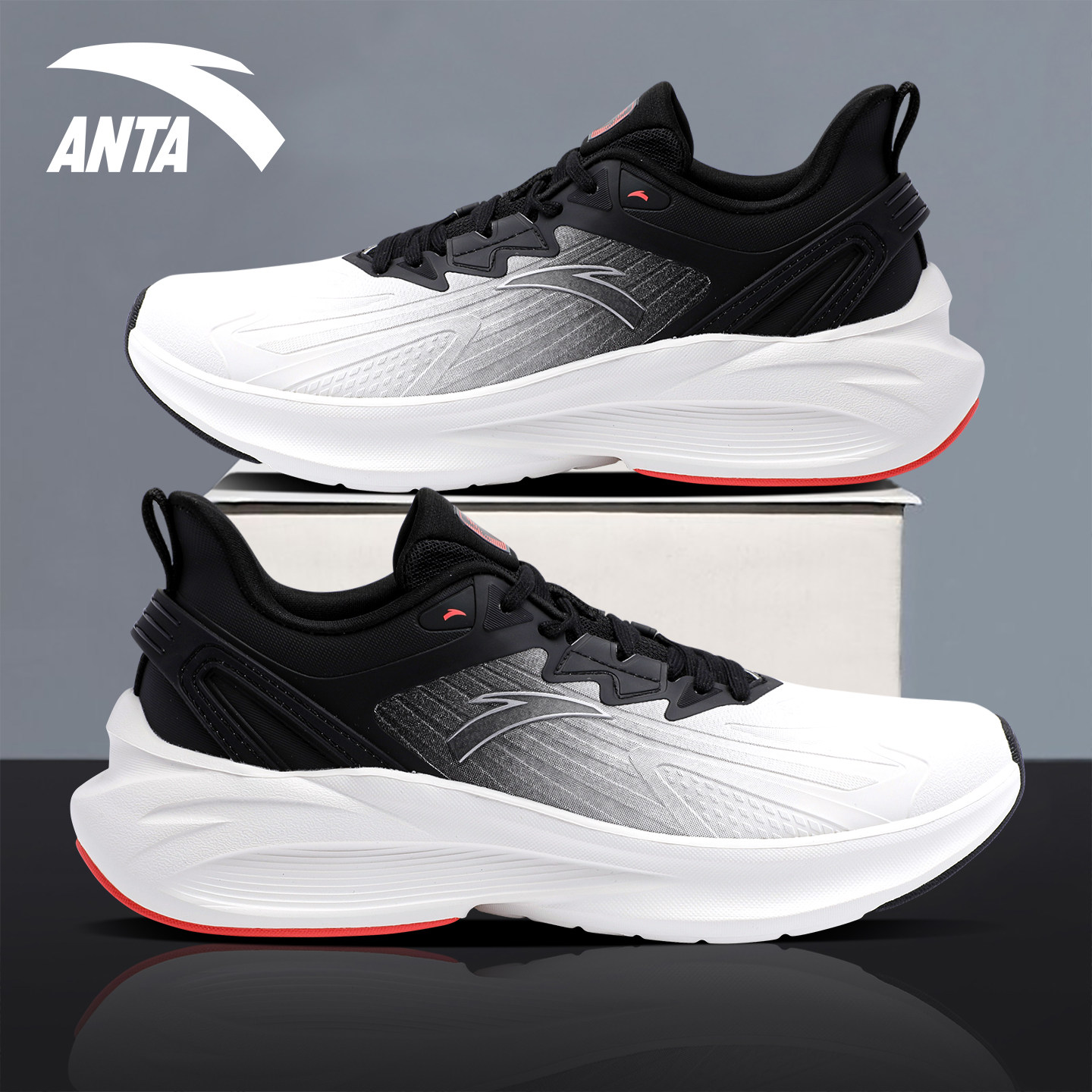 安踏毒刺5防滑防水跑步鞋男鞋青少年男学生训练超轻便减震运动鞋