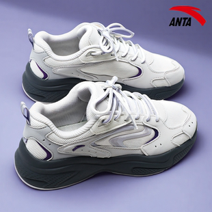 安踏休闲鞋初中生女鞋冬季新款官方正品厚底减震跑步鞋子女运动鞋