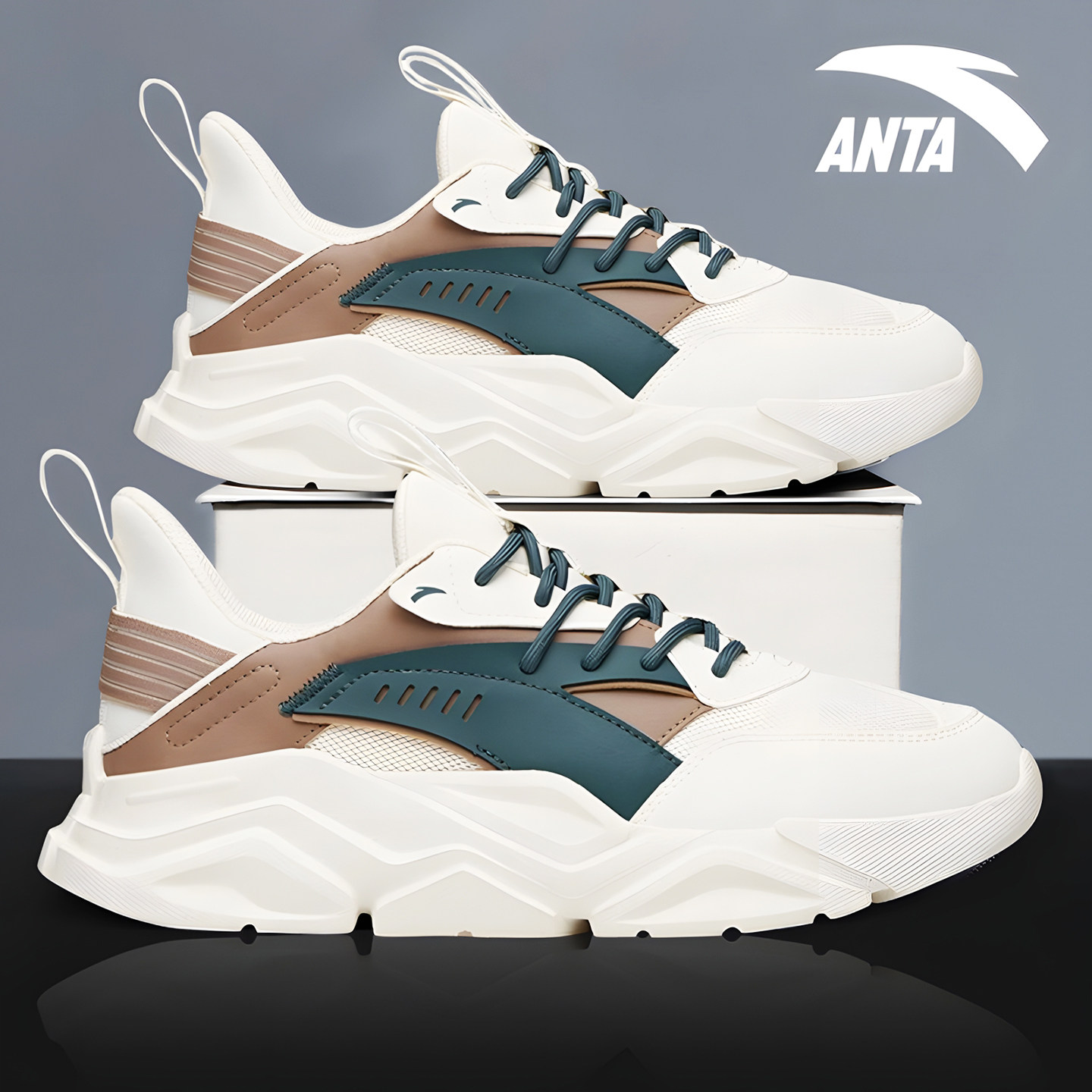 安踏男鞋厚底休闲鞋夏季新款跑鞋青少年旅游鞋官方正品男士运动鞋