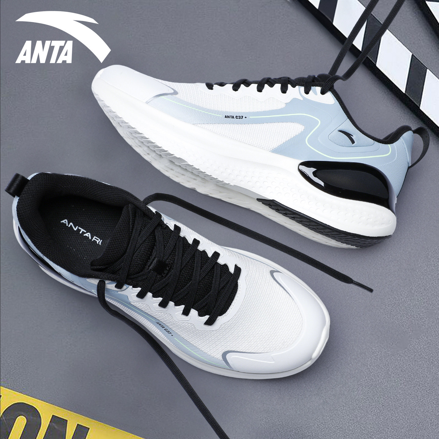 安踏男鞋c37田径跑步鞋男士复古跑鞋青少年软底超轻便减震运动鞋