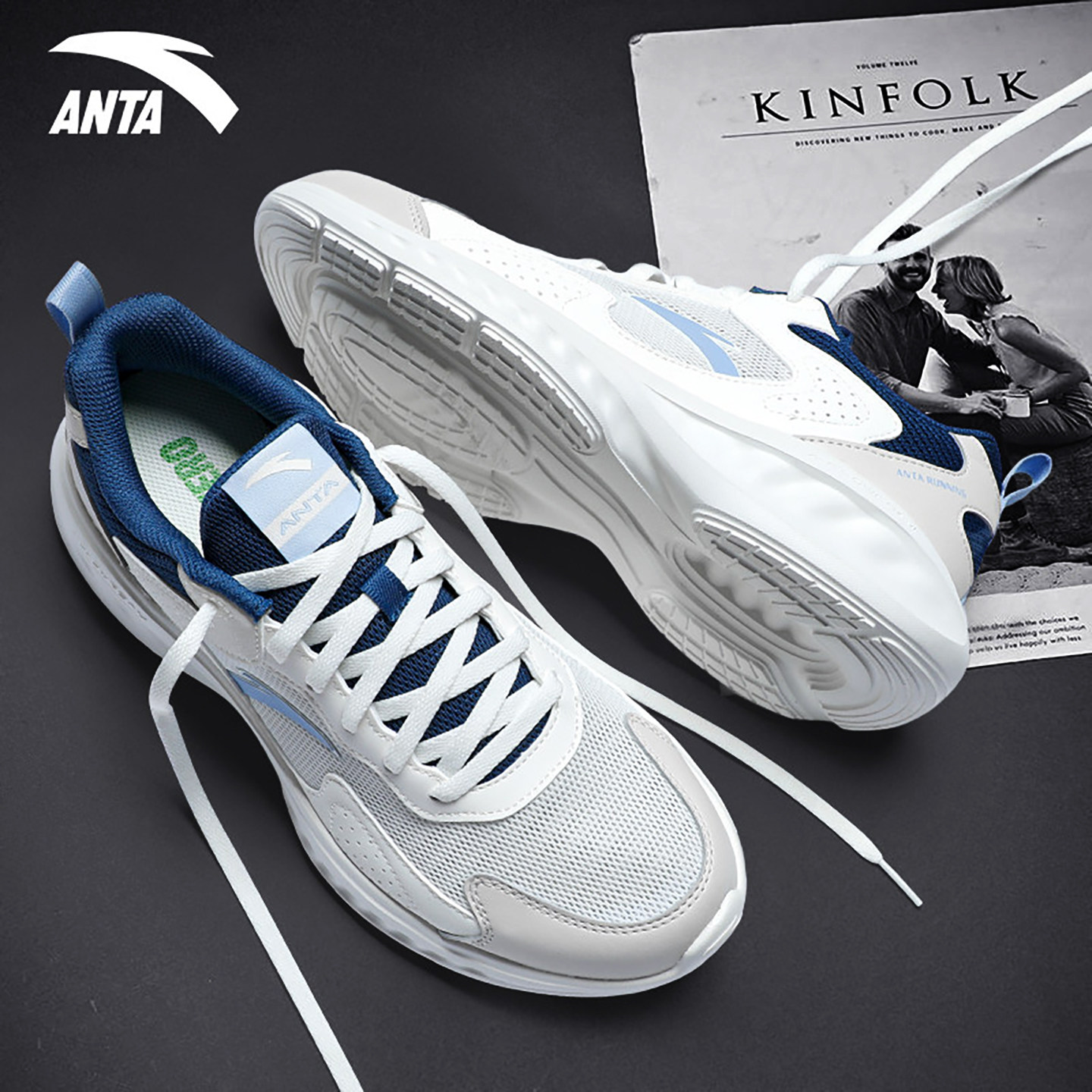 安踏跑步鞋网面透气青少年鞋子男鞋百搭休闲鞋官方正品男士运动鞋