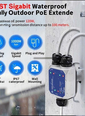 outdoor  poe extender,3 ports max 120W,100/1000/2500M Option