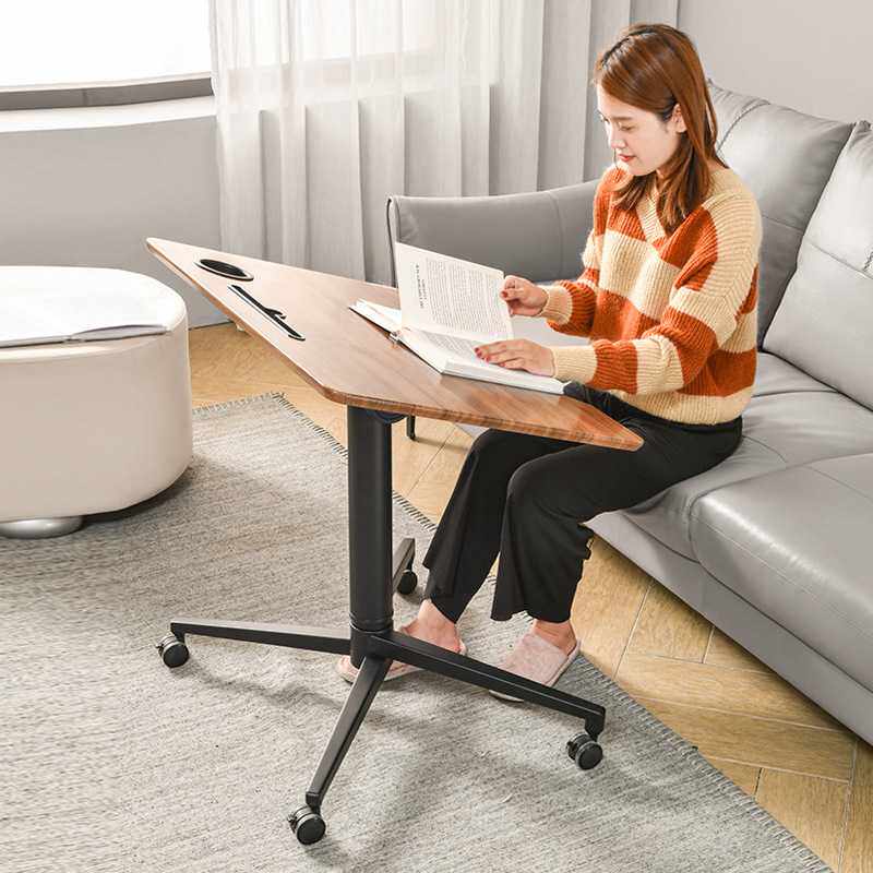 移动电脑桌升降办公学习站立式书桌现代简约客厅书房可翻转床边桌