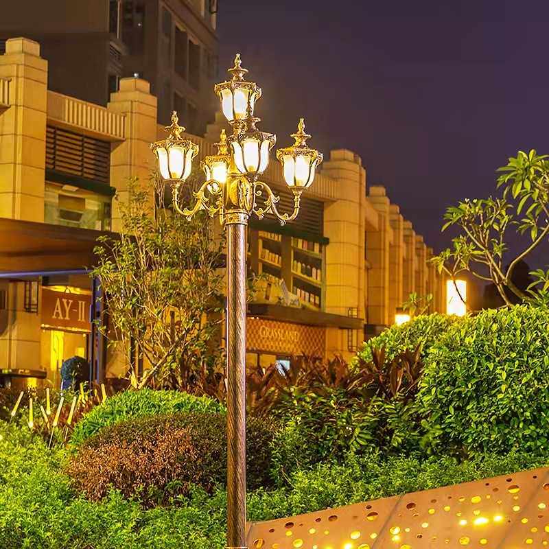 欧式户外庭院灯防水花园别墅高杆照明路灯室外公园广场灯复古风