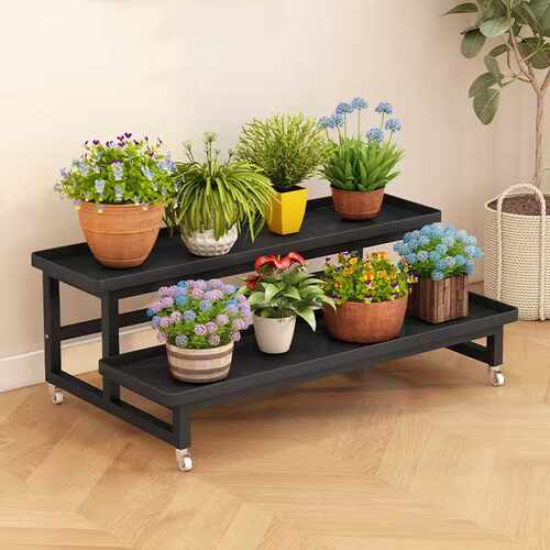 简约阳台花架可移动阶梯式客厅植物架大花盆落地式置物架多肉层架