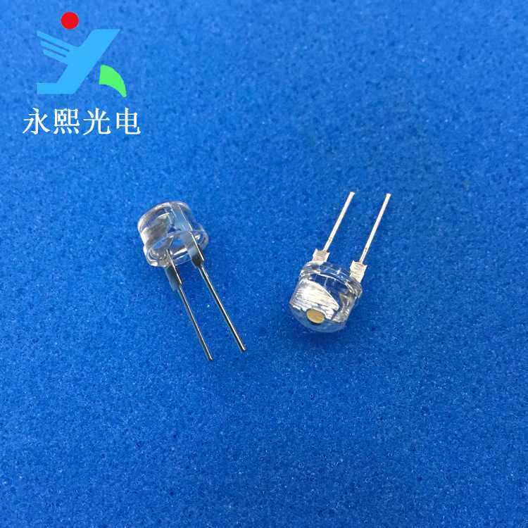 F8草帽0.5w红色LED二极管直插灯珠 8mm高亮红灯 红光