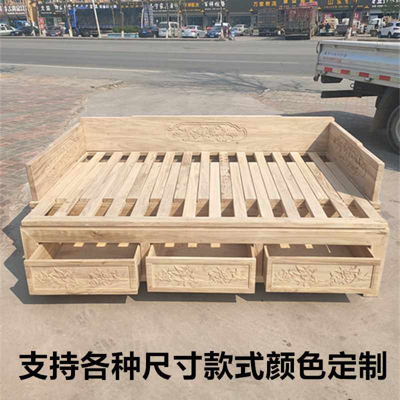 推拉罗汉床实木老榆木新中式仿古禅意小户型伸缩沙发床罗汉榻