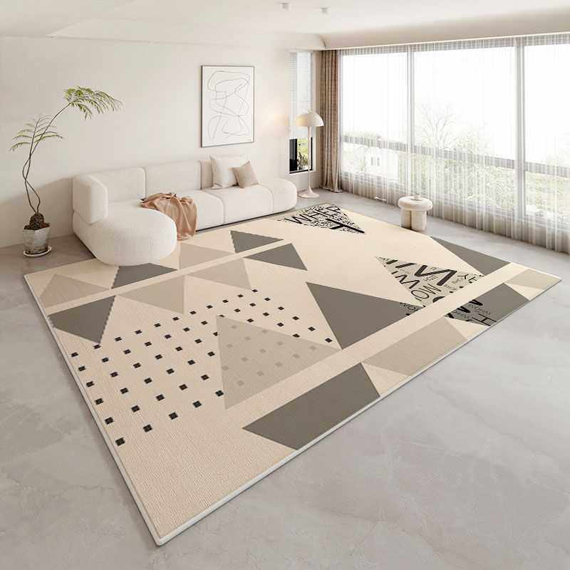 跨境客厅仿羊绒地毯全铺几何耐磨隔凉防滑毯家用大面积沙发茶几毯