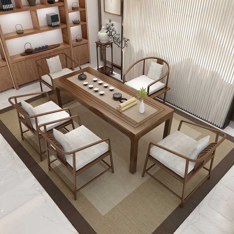 新中式禅意茶桌家用客厅功夫茶几办公室会客接待喝茶实木泡茶台