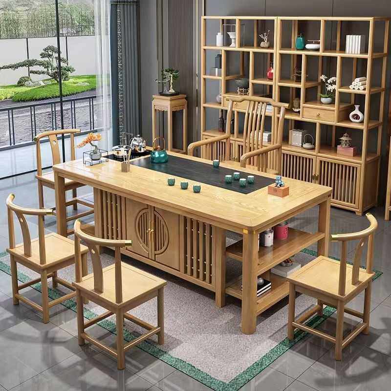 新中式实木茶桌椅组合办公室客厅家用茶台一体一整套原木色泡茶桌,3C数码配件,摄像机配件,淘宝优惠券,粉丝福利购,淘宝优惠卷