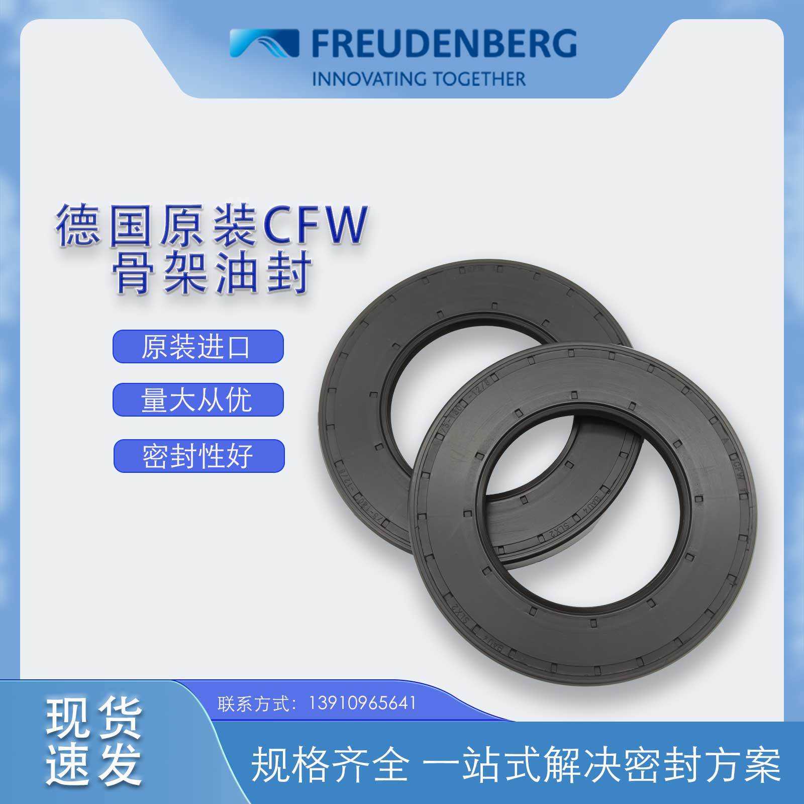 德国CFW原装BAU4SLX2尺寸75*130*12/8骨架油封密封件氟胶现货