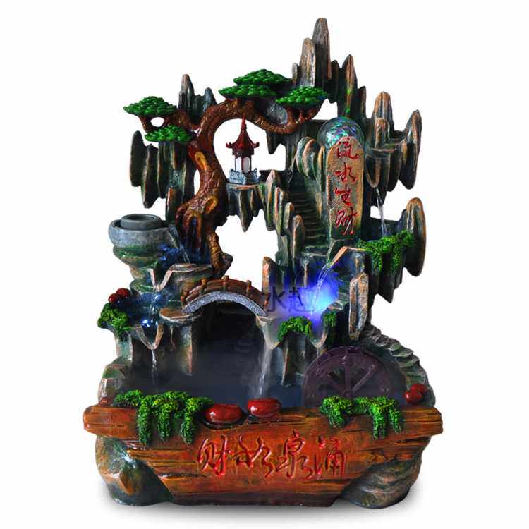 工艺品 创意 纯手工工艺品 假山喷泉鱼缸摆件 美式摆件 装饰摆设