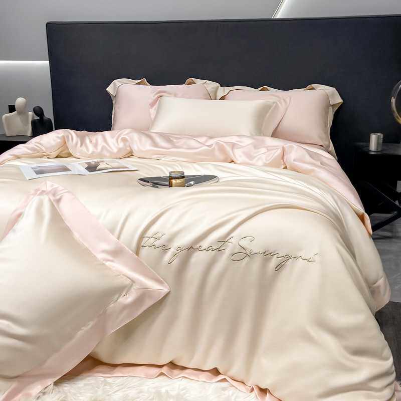 夏季清凉100S兰精天丝四件套冰丝床单被套裸睡丝滑床笠凉感丝床品