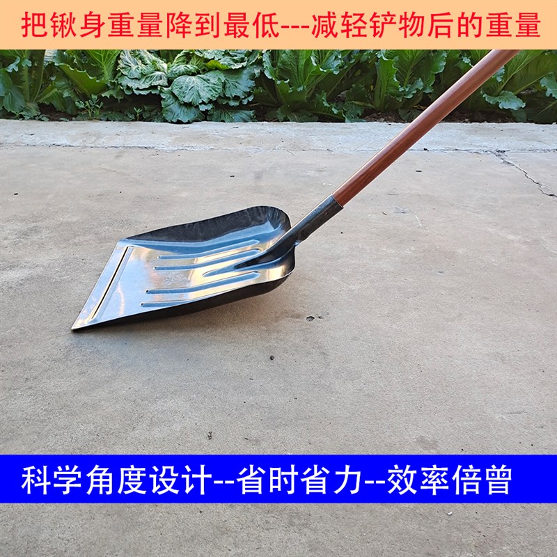 50锰钢铁锹养殖场清理牛粪农用大铁锹加厚平口铲子大号平板铲雪锹