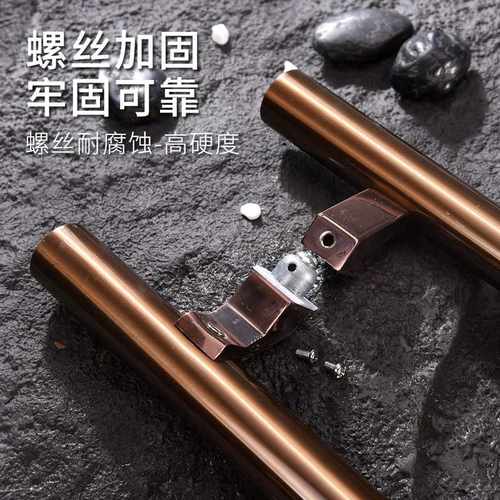 玻璃门拉手不锈钢大门把手加厚有框门拐脚圆管玫瑰金黑钛厂家直供