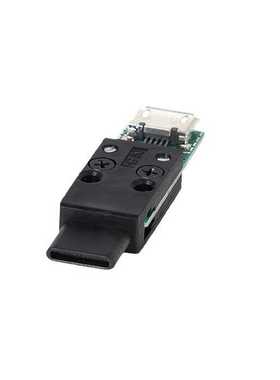 东莞厂家USBType-C全塑公头转Micro正向母座180°测试转接头