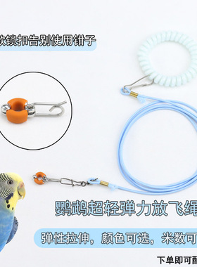 新款硅胶鹦鹉脚环牵引绳放飞绳虎皮牡丹玄凤专用弹力绳子遛鸟绳子