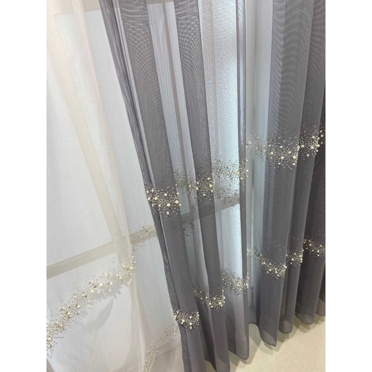 2021年新款珍珠绣花纱帘轻奢温馨现代简约时尚客厅卧室儿童房创意