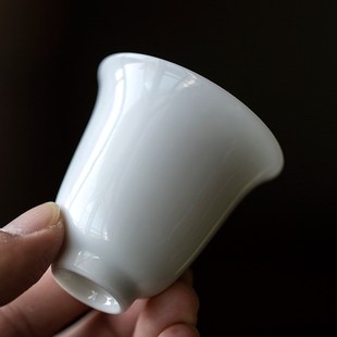 甜白釉手工陶瓷茶杯单杯聚香杯薄胎主人I杯创意个人杯功夫茶具茶