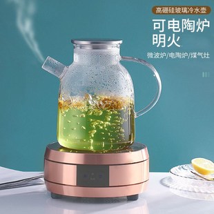 加厚玻璃茶壶f水果花茶壶家用泡茶煮茶玻璃冷茶壶简约茶具套装