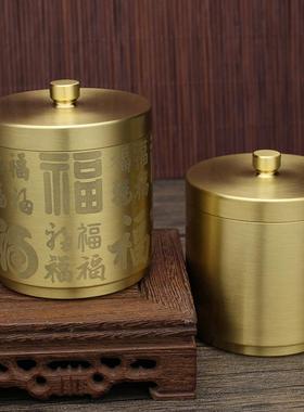 全黄铜车载烟灰缸个性创意多功能带盖汽车车内用品大全实用高档男