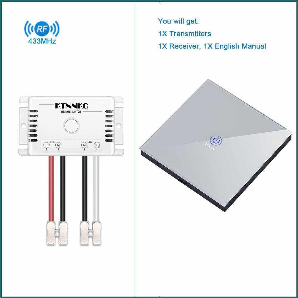 工厂直销灯具遥控开关220V单路接收器433MHz触摸随意贴发射器