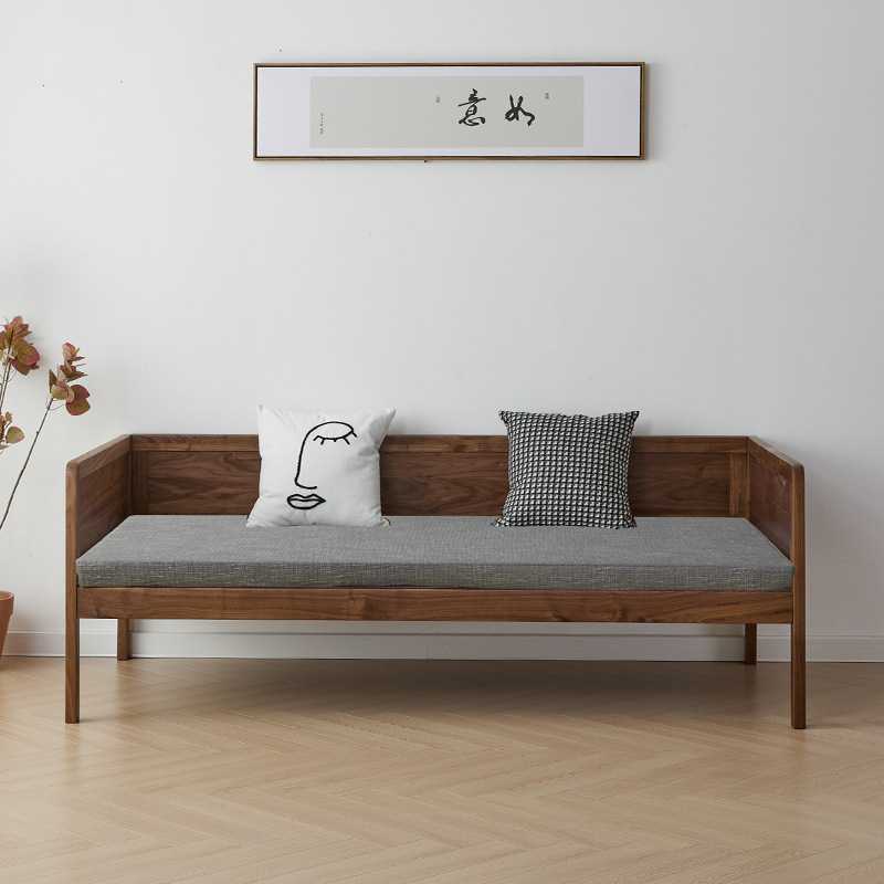 新中式黑胡桃木罗汉床全实木小户型沙发现代简约轻奢型极简禅意床