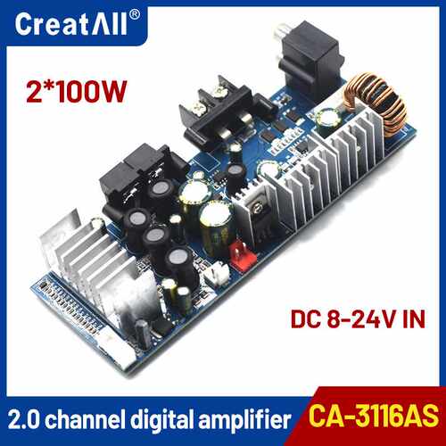 CA-3116AS 2.0声道音频功放板8-24V 2*100W双声道功放模块TPA3116
