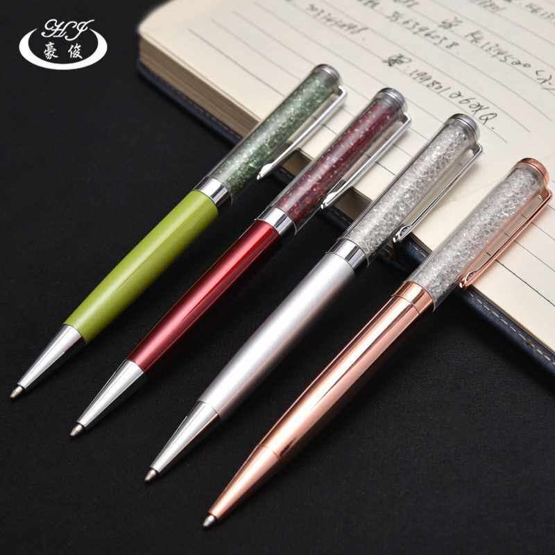 厂家供应水晶笔四色圆珠笔入钻入油笔混批扭动金属圆珠笔