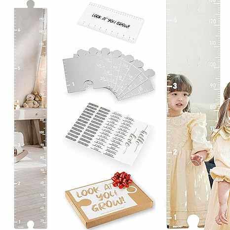 跨境 Puzzle Mirror Growth Chart 墙面镜面生长图贴纸儿童身高尺