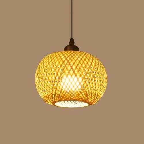 新中式古风天然竹艺手工藤编草帽灯罩禅意茶室餐厅饭店灯竹编吊灯