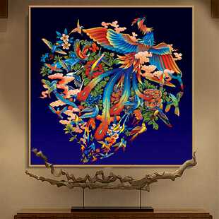 蒙娜丽莎百鸟朝凤图十字绣小件2024新款线绣客厅小幅自己绣手工